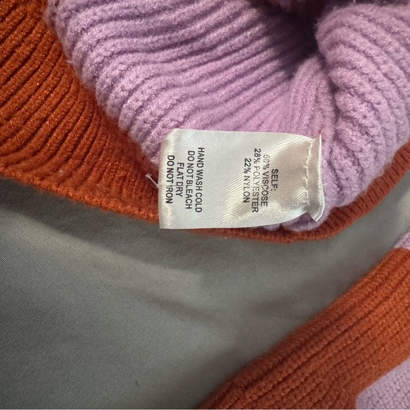 Vibrant Checkered Cardigan in Orange and Purple - Picture 3 of 7